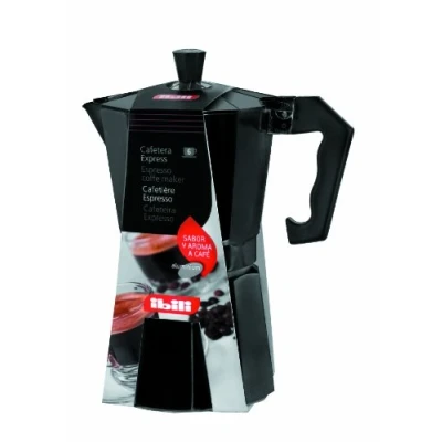 Imagen de IBILI Cafetera express Bahia Negra, 3 tazas, 150 ml, Aluminio