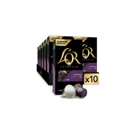 Imagen de L&#039;OR Espresso Cápsulas de Café Supremo Intensidad 10 100 Compatibles Nespresso (R)