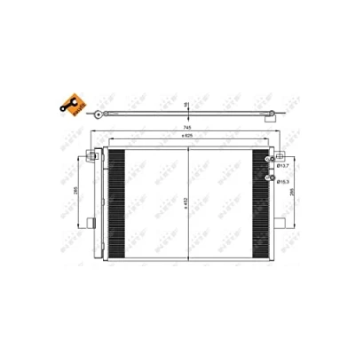 Imagen de NRF EASY FIT 350041 Condensador con secador, junta anular 15,3 13,7 Aluminio 625 VOLKSWAGEN: Amarok Pick up