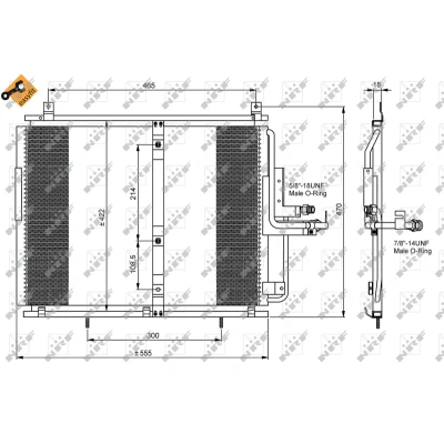 Imagen de NRF EASY FIT 35244 Condensador con junta anular 14,6 8,6 Aluminio 544 MERCEDES BENZ: W124 Berlina, Clase E Cabrio