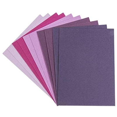 Imagen de Ideen mit Herz Juego de tarjetas felicitación 10 colores y sobres blancos aspecto lino colorido ideal para felicitaciones, bodas (rosa/púrpura, Din C6 14,5 x 10,5 cm)