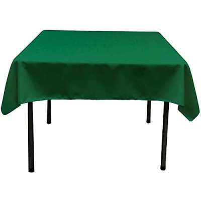 Imagen de La Lino poliéster popelín Mantel Cuadrado, poliéster, Verde Esmeralda, 132 x 0.04 cm