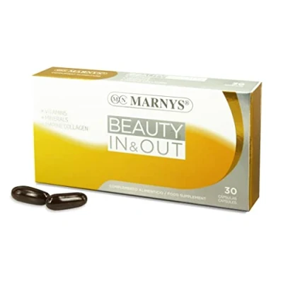 Imagen de MARNYS Beauty In&amp;Out Omegas y Colágeno para Piel, Cabello Uñas 30 Cápsulas, unidad, 1