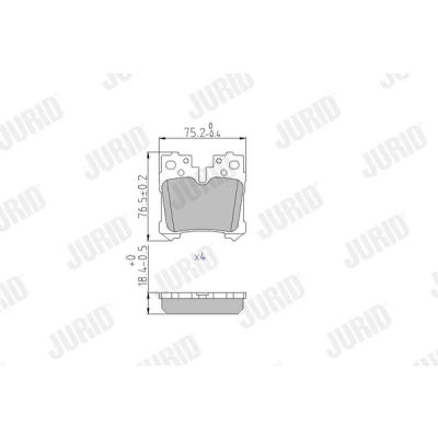 Imagen de JURID 572648J Juego de pastillas freno preparado para indicador desgaste sin accesorios LEXUS: LS IV