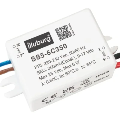 Imagen de Transformador LED 350mA 6W Impermeable IP65 Corriente Constante para Lampara Alimentador Fuente de Alimentación