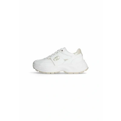 Imagen de LIU.JO Zapatillas Chunky para Mujer, Suela Gruesa, Blanco y Dorado, Estilo Plataforma (Blanco, Sistema Tallas Calzado EU, Adulto, Números, Mediano, 36)