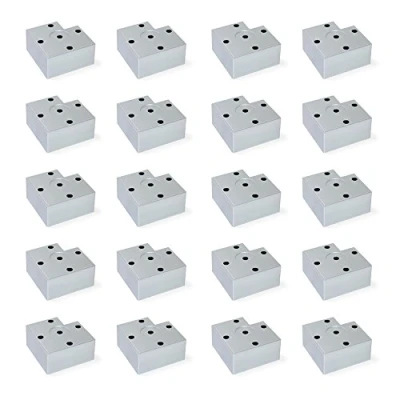 Imagen de EMUCA pies para muebles de plástico gris metalizado, Patas mueble, Lote 20 altura 45 mm
