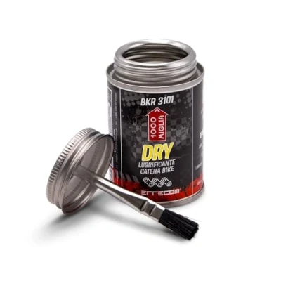 Imagen de Errecom 1000 Miglia BKR 3101 Lubricante para cadenas de bicicletas DRY 120 ml, condiciones secas y polvorientas, clima seco, tarro All In One con cepillo incluido