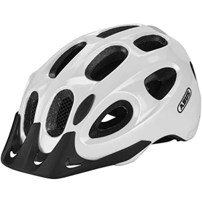 Imagen de ABUS casco urbano Youn I ACE con luz trasera LED integrada de bicicleta para uso diario hombres y mujeres blanco brillante, talla M
