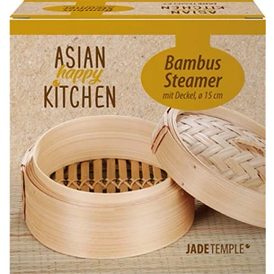 Imagen de JADE TEMPLE 17608 Asian Happy Kitchen Vaporera de bambú con Tapa