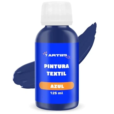 Imagen de 7 Artists Pintura Textil Azul 125 ml para Tela Permanente y Lavable Ropa de
