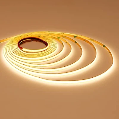 Imagen de TOPAI Tira LED COB 3000K Estrecho 3mm Ancho, Luz 12V Blanco Cálido 5M 384LED/M CRI&gt;93 Adhesivas Flexible Cortable IP20 Non Impermeable para cocina dormitorio iluminación DIY