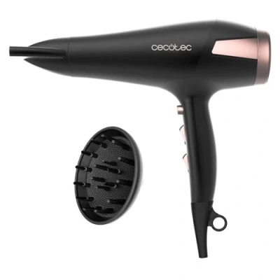 Imagen de Cecotec Secador de Pelo Bamba IoniCare Elegance. 2400W con Motor AC, Tecnología Iones y Gran caudal Aire, 2 Velocidades 3 Temperaturas, Incluye Boquilla Concentradora Difusor