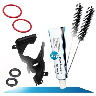 Imagen de fancility® Set de cuidado [incluye instrucciones en vídeo] para Siemens EQ5 EQ6 EQ7 EQ8 + Bosch Veron &amp; Neff con cepillos limpieza, grasa silicona premium, junta moldeada y juntas