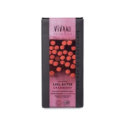 Imagen de Vivani Superior Dark Cranberry Choc 100 g (order 10 for trade outer)