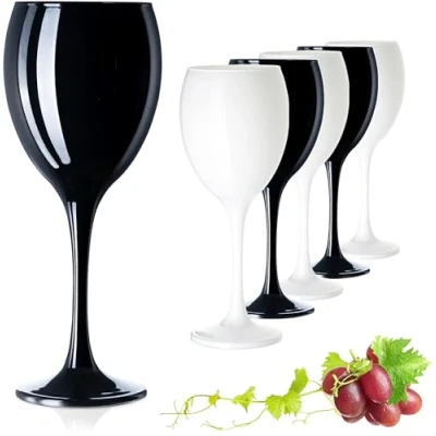 Imagen de PLATINUX Juego de 6 copas vino blanco y negro 130 ml (máx. 320 ml)