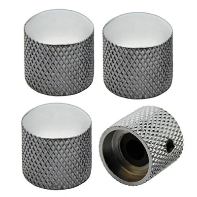Imagen de Musiclily Métrico 6mm Metal Botones de Potenciometros Dome Knobs Perillas Control con Ajustable Tornillo para Guitarra Eléctrica Telecaster Precision Bass, Dorado(4 piezas)