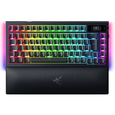 Imagen de Razer BlackWidow V4 Pro 75% Teclado inalámbrico para Juegos Intercambiable en Caliente Pantalla OLED (dial de comandos, 4K Hz y conectividad Bluetooth) Diseño US ISO Negro
