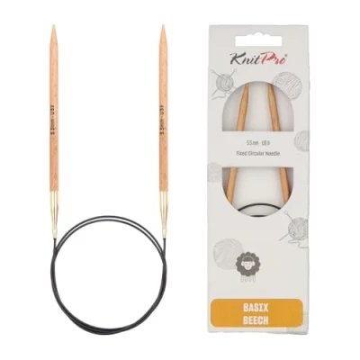 Imagen de Knit Pro Basix Agujas de Tejer Circulares (Madera Abedul, 120 cm, 5,5 mm)
