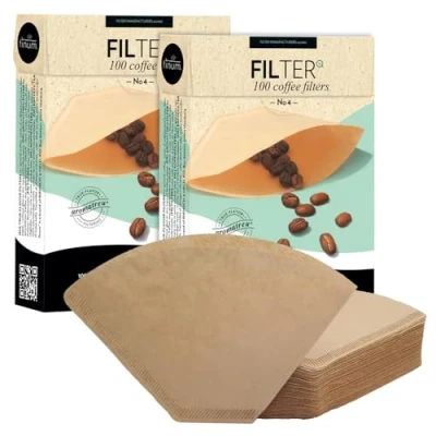 Imagen de Anakel Home Filtros de Papel para Cafetera Goteo Certificado FSC, Bideogradable, Desechable Número 4, 200 Unidades
