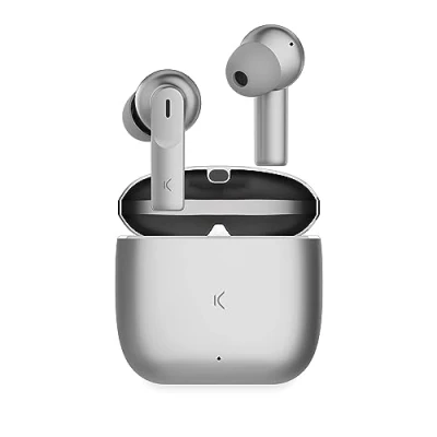Imagen de Auriculares Inalámbricos Ksix Meteor, Estuche Metálico, Enc, Autonomía 4+28 H, Control Táctil, Asistentes De Voz, Plateado