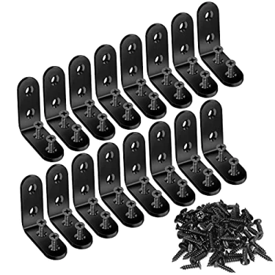 Imagen de 16 Piezas Soporte de Esquina,Soporte en Forma L ángulo Recto 90 Grados,Escuadras Con Tornillos (50 * 50 3mm)