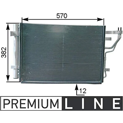 Imagen de MAHLE ORIGINAL AC 442 000P Condensador con secador 570 HYUNDAI: i30 I Hatchback, Familiar, KIA: cee‘d Hatchback