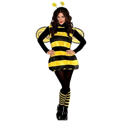 Imagen de amscan Disfras a la Moda Abeja Disfraz, Multicolor, Vestido UK Talla 10 12 M/L (841875 55)