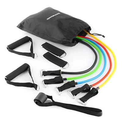 Imagen de InnovaGoods Set de Bandas Resistencia Multifunción, Accesorios Pilates, Guía Ejercicios, Ideal para Musculación y Glúteos, Nailon, Multicolor, Único