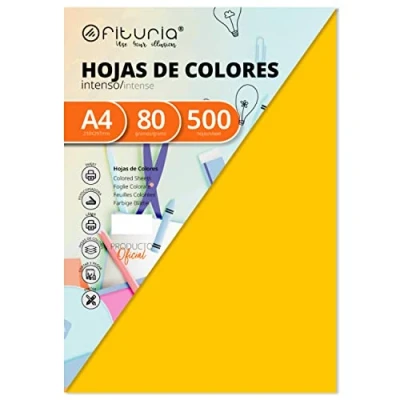 Imagen de Pack 500 Hojas Color Oro Tamaño A4 80g