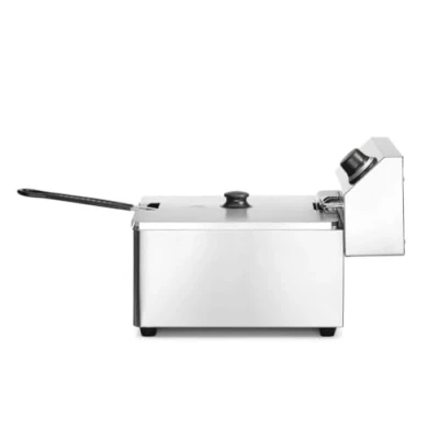 Imagen de HENDI Freidora eléctrica, T ajustable hasta 190C, termostato de seguridad, zona fría, con tapa y cesta freír, tanque aceite extraíble, 4L, 230V, 3000W, 217x380x(H)300mm, acero inoxidable