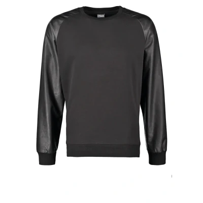 Imagen de Urban Classics Raglan Leather Imitation CREW Sudadera, Hombre, Talla: Small, Black