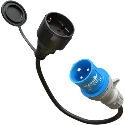 Imagen de Poppstar 30cm Adaptador CEE IP44 (Enchufe 16A, 3 Polos/Toma Schuko: Tipo F), H07RN F 3G2.5