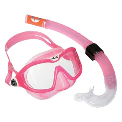 Imagen de AQUALUNG Combo Mix Buceo, Máscara y Tubo para Niños Niñas a partir de 4 Años, Protección UV, Sellado Silicona, Lentes Antivaho Antifugas, Senderismo Acuático, Snorkeling, Gafas Natación