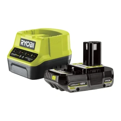 Imagen de RYOBI Pack 1 Cargador Rápido 2.0 A/h + Batería Litio+ 18V ONE 2,0Ah Multiusos Compatible con Más de 200 Herramientas Bricolaje, Jardinería, Limpieza, Automoción RC18120 120C
