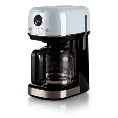 Imagen de Ariete 1396/01 Moderna cafetera de filtro, Café goteo, Capacidad hasta 15 tazas, Base calefactora, Pantalla LCD, Filtros extraíbles y lavables, Blanco