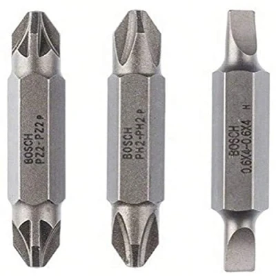 Imagen de Bosch 2 607 001 744 Juego de lámina doble, 3 piezas S 0,6x4,0, PH2, PZ2; 45 mm (pack 3)