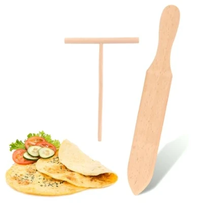 Imagen de 2 Piezas Esparcidor de Crepes,Panqueques Herramienta,Rodillo para Crepes,Accesorios crepes,Distribuidor Crepes y Espátulas,Herramientas Masa panqueques,para Hornear,Panqueques,Crepes
