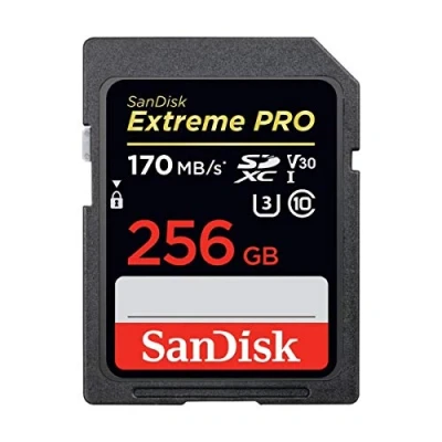 Imagen de SanDisk Extreme PRO 256GB SDXC Memory Card up to 170MB/s, UHS 1, Class 10, U3, V30, Black