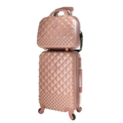 Imagen de Camomilla Set de Equipaje, Maletas, Trolley Viaje (40 lt.) + Vanity Case (10 lt.), Material rígido, Ruedas giratorias, 10022 Rosa Dorada, Dorada