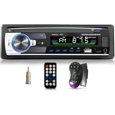 Imagen de iFreGo Radio para coche con Manos libres Bluetooth MP3 LCD USB AUX BT WAV WMA FM HD Música Tarjetas SD ISO 1 DIN RDS
