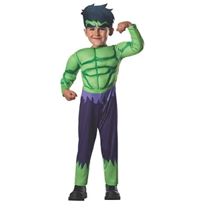 Imagen de RUBIES Disfraz Hulk Preschool para bebés, Jumpsuit y gorro, Talla 6 a 12 meses, Oficial Marvel Halloween, Carnaval, Cumpleaños, Navidad
