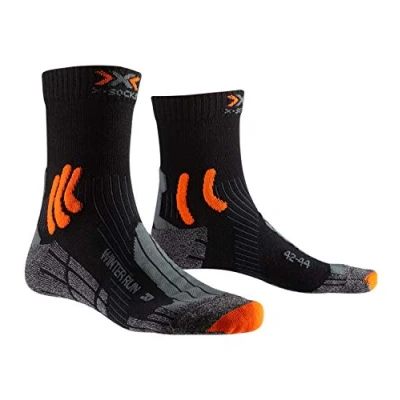 Imagen de X SOCKS Winter Run 4.0 Calcetines Térmicos Con Compresión, Ergonómicos Y Acolchados Para Los Deportes De Invierno, Mujer, Black/Dark Grey Melange/X Orange, 35/38