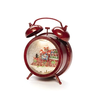 Imagen de Konstsmide Reloj Despertador Globo de Nieve, Relleno Agua/Interior (IP20)/música Opcional Ocho Canciones/Funciona con Pilas: 3 x AA (Excl.)/Linterna Navidad 1 LED, Rojo, Snowman and Train