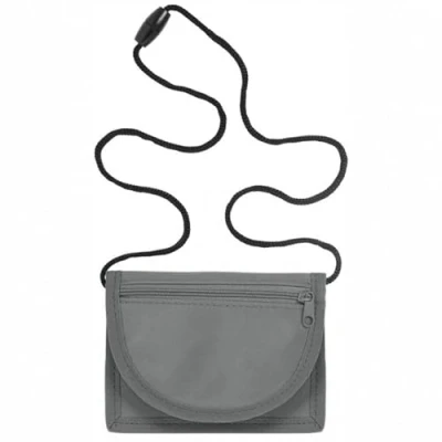 Imagen de minimutz Cartera infantil para niños y niñas, billetera colgar, con ventana de visualización tarjeta autobús, bolsa pecho el primer día clases, Gris oscuro, Moderno