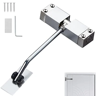 Imagen de Brazo Puerta Automatica, Cierrapuertas Automático Hidráulico Ajustable, Muelle Puerta, Para El Dormitorio de La Oficina En Hogar (Plata)