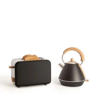 Imagen de CREATE/PACK TOAST RETRO + KETTLE M/Tostadora de pan negro con hervidor agua negro/Hervidor 1 L