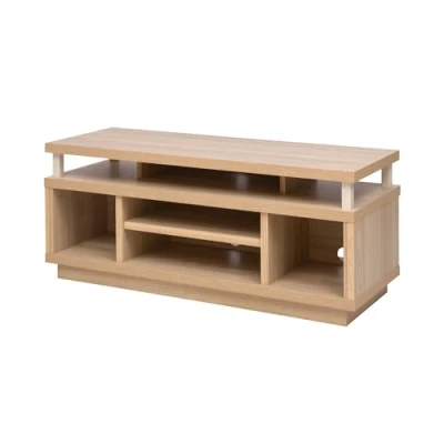 Imagen de Iris Ohyama, Mueble de TV /TV mueble/ con 5 estantes abiertos / hasta 43, Madera maciza, orificios para cables, Oficina, Sala Cabinet Middle OTS 100M Marrón claro