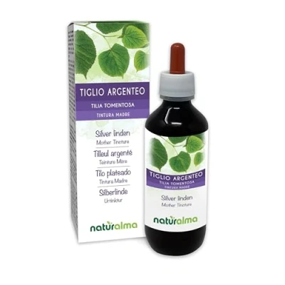 Imagen de Tilo plateado (Tilia tomentosa) flores y brácteas (hojas) Tintura Madre sin alcohol Naturalma Extracto líquido gotas 200 ml Complemento alimenticio Vegano