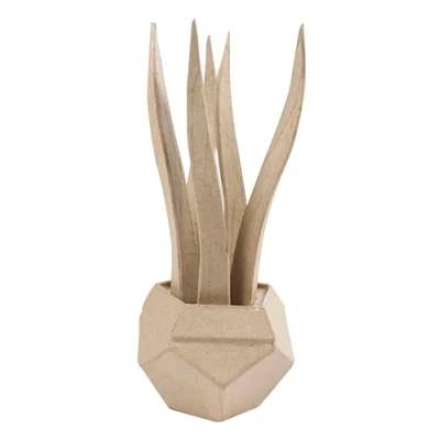 Imagen de Clairefontaine ES Décopatch HD048C Un support en papier brun mâché 9x9x22 cm, Succulente